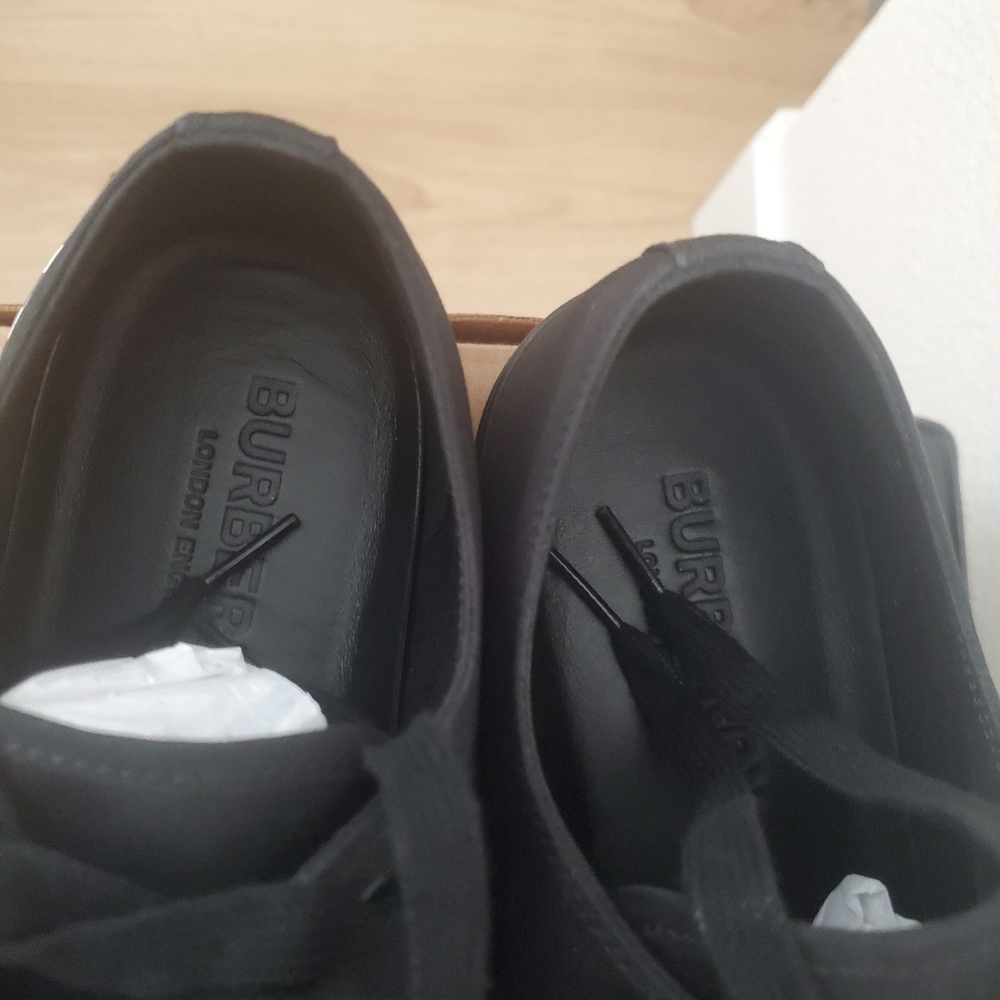 BURBERRY Black Canvas Larkhall Sneakers Size 43.5. - Picture 10 of 13